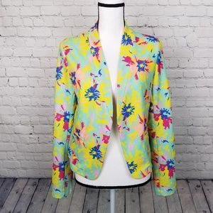 Karlie Womens Bright Floral Blazer Size Medium